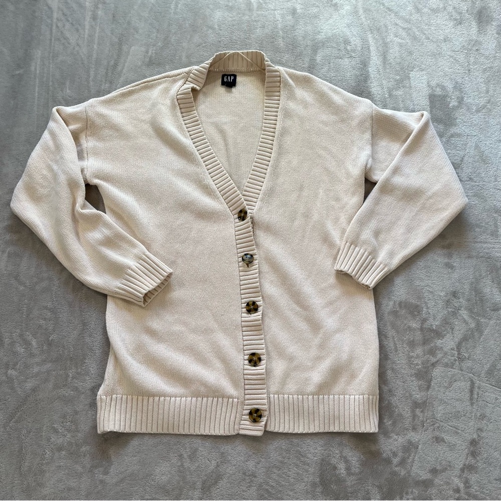 GAP Beige Button-Up Cardigan